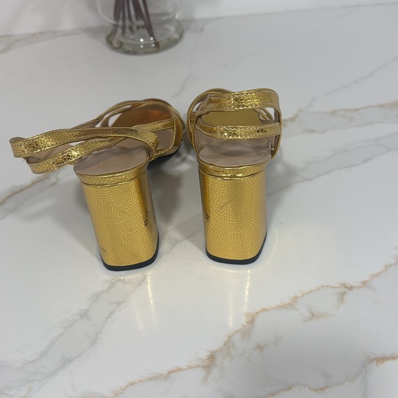 Elegant Gold Strappy Heels - Picture 3 of 4